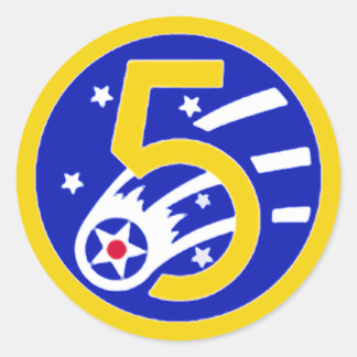Vijfde luchtmachtzegel ronde sticker