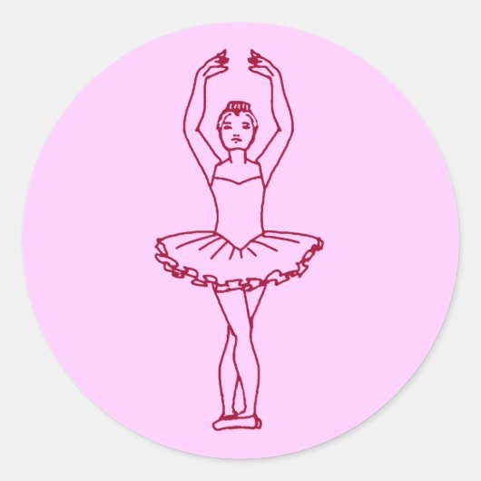 Vijfde positie ballet ronde sticker (Voorkant)