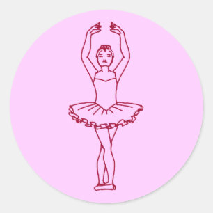 Vijfde positie ballet ronde sticker