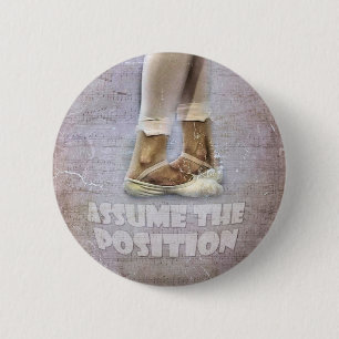 Vijfde positie in ballet ronde button 5,7 cm
