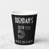 Vijfde verjaardag: Art Deco Style + aangepaste naa Papieren Bekers (Voorkant)