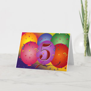 Vijfde Verjaardag Feest Ballon decoraties Kaart
