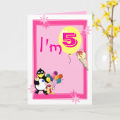 Vijfde verjaardag kaart (Gele Bloem)