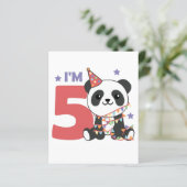 Vijfde verjaardag Panda voor kinderen 5 jaar (Staand voorkant)