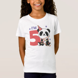 Vijfde verjaardag Panda voor kinderen van 5 jaar t T-shirt