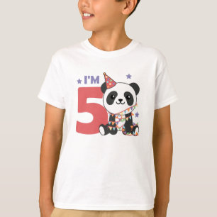 Vijfde verjaardag Panda voor kinderen van 5 jaar t T-shirt
