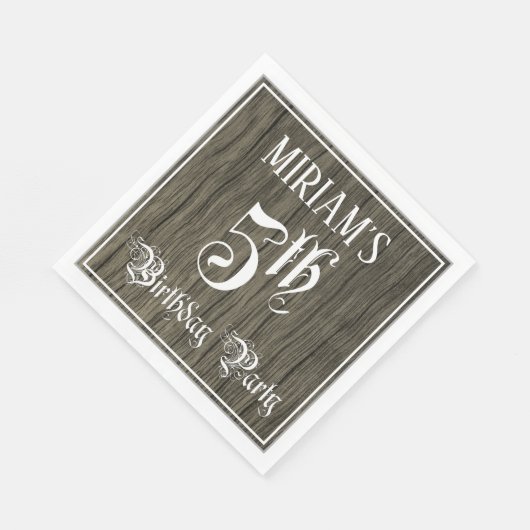 Vijfde verjaardag Partij - Fancy Manuscript, Faux Servet (Hoek)