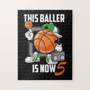Vijfde verjaardag van Basketball Player Funny 5 ja Legpuzzel