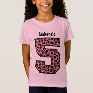 Vijfde verjaardag van het meisje van de Veerjarige T-shirt