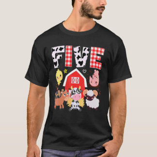 Vijfde verjaardag Vijf jaar oud thema Boerderijen T-shirt