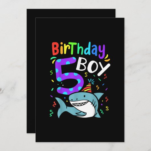 Vijfde verjaardag Vijf jaar oude haaienvangst Feestdagenkaart (Voorkant / Achterkant)