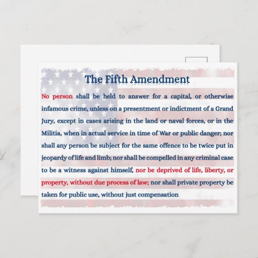 Vijfde wijziging briefkaart (Voorkant / Achterkant)