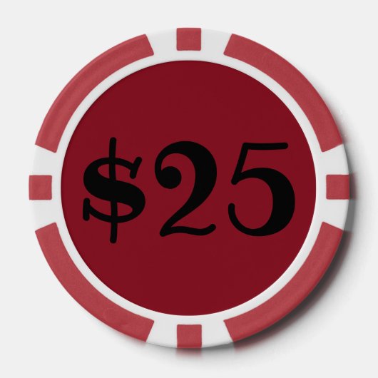 Vijfentwintig Dollar (logo) Poker Chips (Voorkant)