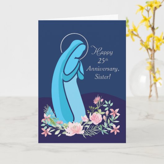 Vijfentwintigste 25ste Jubileum Religieus Leven Nu Kaart (Gele Bloem)