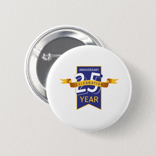 vijfentwintigste verjaardag ronde button 5,7 cm (Voorkant /achterkant)