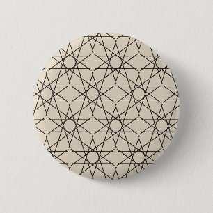 Vijfhoekige Ster Geometrie Zand Inkt Knop Ronde Button 5,7 Cm