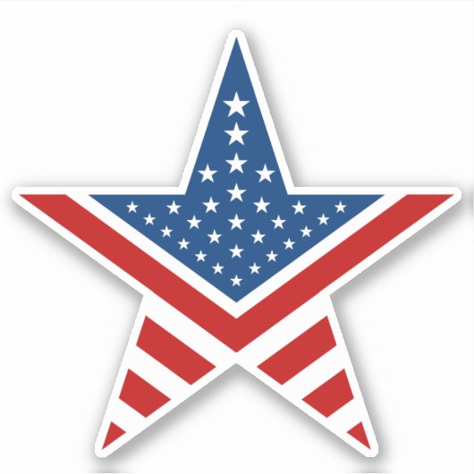 Vijfpuntsster Amerikaanse vlag Sticker (Voorkant)