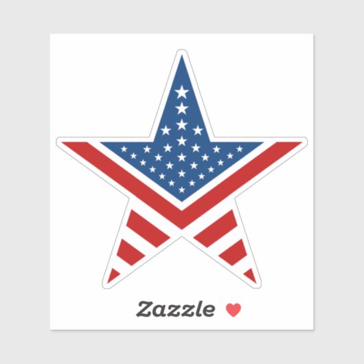 Vijfpuntsster Amerikaanse vlag Sticker (Vel)
