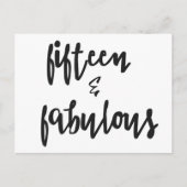 Vijftien en Fabulous Quinceanera 15e Kaart op zate (Voorkant)