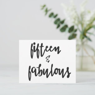 Vijftien & Fabulous Quinceanera 15e Verjaardag Kaa Briefkaart