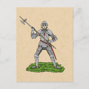 Vijftiende eeuw Engelse Knight Briefkaart