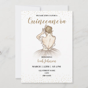 Vijftiende verjaardag Quinceanera Kaart