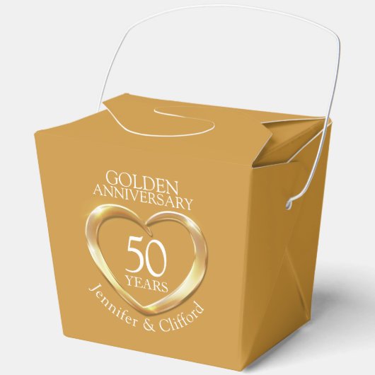 Vijftig 50ste hart gouden bruiloft jubileum gewoon bedankdoosjes (Voorkant)