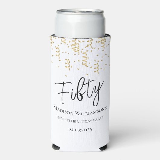 Vijftig, 50ste verjaardag voor zwart, wit en goud (Seltzer Voorkant)