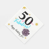 Vijftig- en Fab-elegante paarse daisy- en goudster Servet (Hoek)