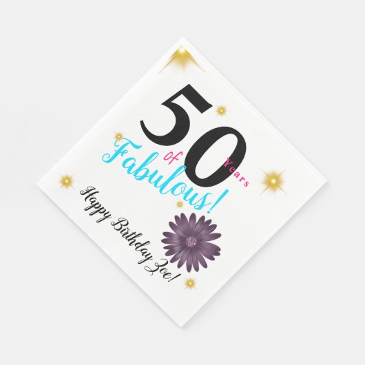 Vijftig- en Fab-elegante paarse daisy- en goudster Servet (Hoek)