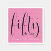 Vijftig en Fab Verjaardag Servet (Voorkant)