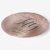 Vijftig en fabelachtig Roos Gouden Verjaardagsfees Papieren Bordje (Gekanteld)