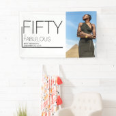Vijftig en fabuleuze foto 50ste verjaardagsfeest spandoek (Insitu)