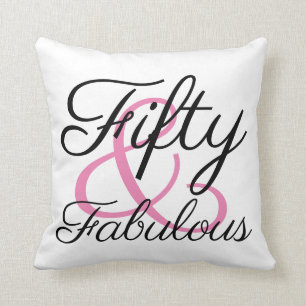 Vijftig en Fabulous 50e Verjaardag Kussen