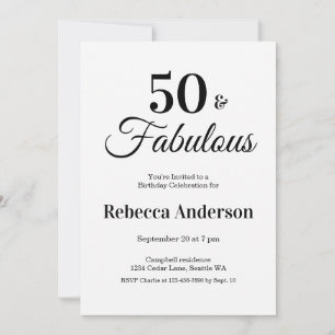 Vijftig en Fabulous 50e Verjaardagsfeestje Kaart