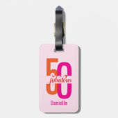 Vijftig en Fabulous 50ste verjaardag Bagagelabel (Achterkant verticaal)