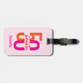 Vijftig en Fabulous 50ste verjaardag Bagagelabel (Achterkant horizontaal)