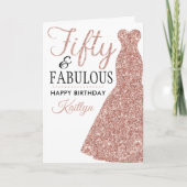 Vijftig en Fabulous 50ste verjaardag Kaart (Voorkant)