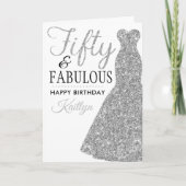 Vijftig en Fabulous 50ste verjaardag Kaart (Voorkant)