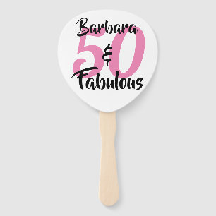 Vijftig en Fabulous 50ste Verjaardagsfeest Aangepa Handwaaier