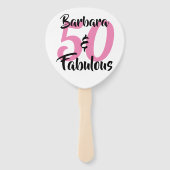 Vijftig en Fabulous 50ste Verjaardagsfeestje Custo Handwaaier (Achterkant)