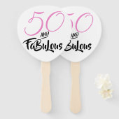 Vijftig en Fabulous 50ste Verjaardagsfeestje Custo Handwaaier (Voorkant en achterkant)
