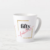 Vijftig en Fabulous 50th Birthday Latte Mok (Rechterhoek)