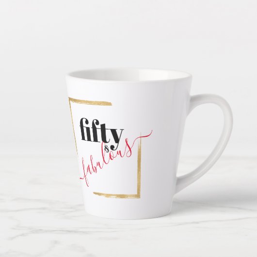 Vijftig en Fabulous 50th Birthday Latte Mok (Rechts)