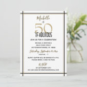 Vijftig en Fabulous Birthday Party Kaart (Staand voorkant)