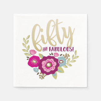 Vijftig en Fabulous Birthday Party Napkins Servet