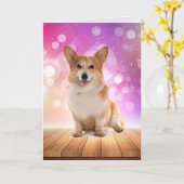 Vijftig en Fabulous Corgi Birthday Kaart (Gele Bloem)