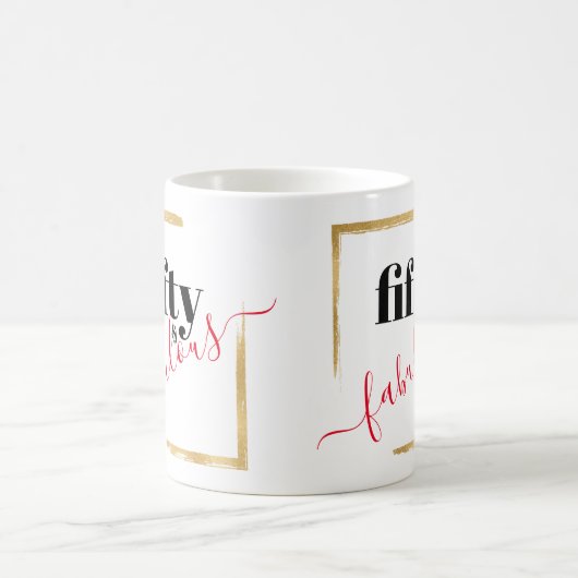 Vijftig en Fabulous Elegant 50th Birthday Magische Mok (Center)