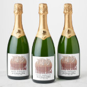 Vijftig en Fabulous Elegant Verjaardagsfeest Sparkling Wijnetiket (Flessen)