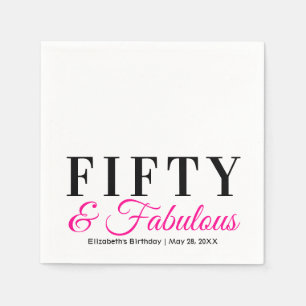 Vijftig en Fabulous Fancy Heet Roze 50ste Verjaard Servetten